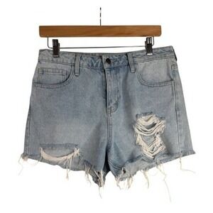 WINDSOR Women's Jean Shorts Distressed Hem Size Medium Blue